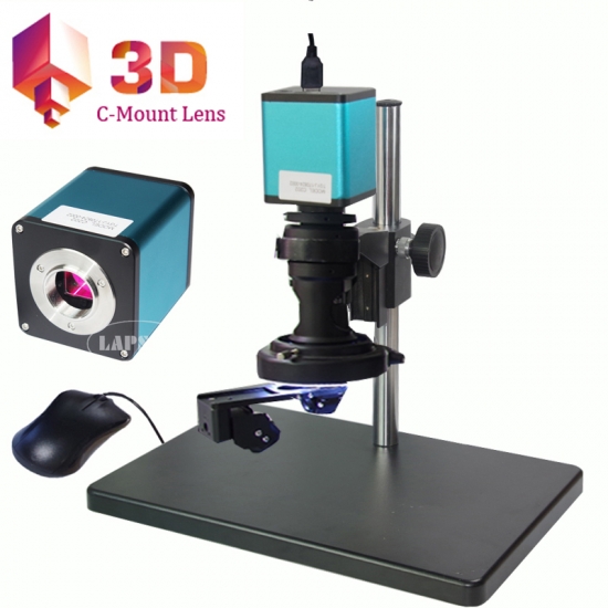 2D & 3D Stereoscopic 180X C-MOUNT Lens + 1080P@60FPS HDMI Industrial C-mount Digital Microscope Camera - Click Image to Close