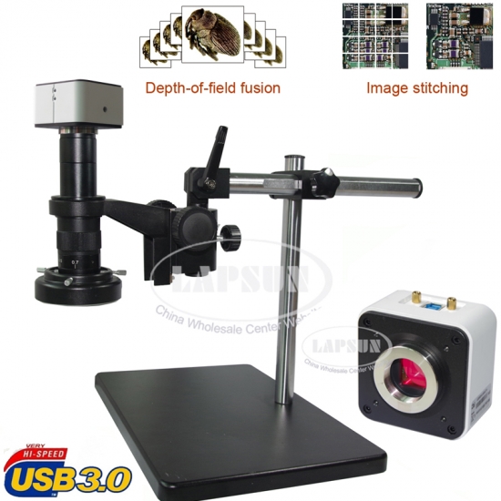 20-180X Panorama USB 3.0 C-mount Lens Industrial Microscope Camera Sony IMX178 - Click Image to Close