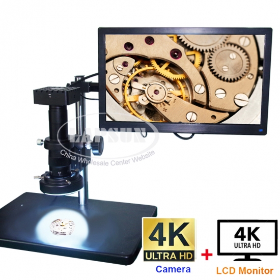 4K HDMI Industrial Camera Video Microscope Industrial Camera with Measurement + 15.6" 4K IPS UHD Monitor(Full 4K Solution) - Click Image to Close