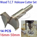 14pc 16-50mm TCT Wood Boring Hole Saw Drill Bit Cutter Auger Set Kit Carbide Tip