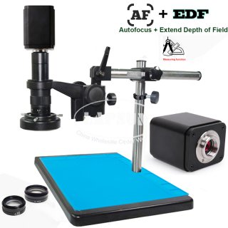 2024 Auto Focus Focal AF EDF WDR 4K 60FPS IMX678 HDMI USB WIFI Industry Microscope Camera Set Measuring Stand Light