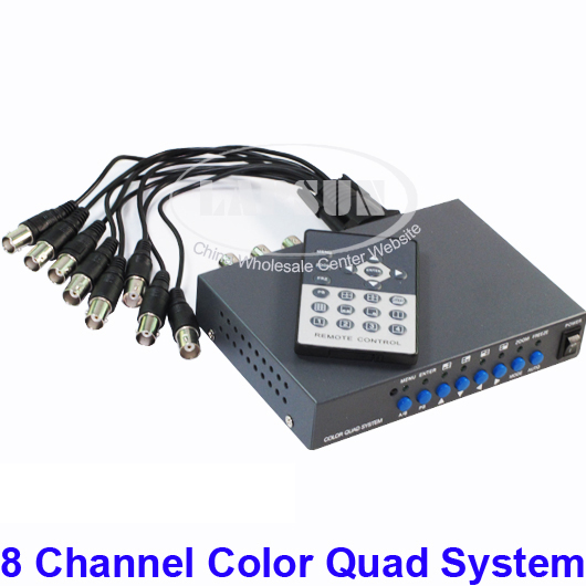 CCTV 8 Channel Digital Color Quad System Video Processor Splitter BNC Switcher - Click Image to Close