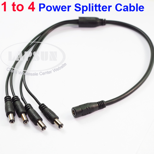 4pc DC 1 Female to 4 Male Power Splitter Cable Cord Adapter F CCTV Camera DVR - Click Image to Close