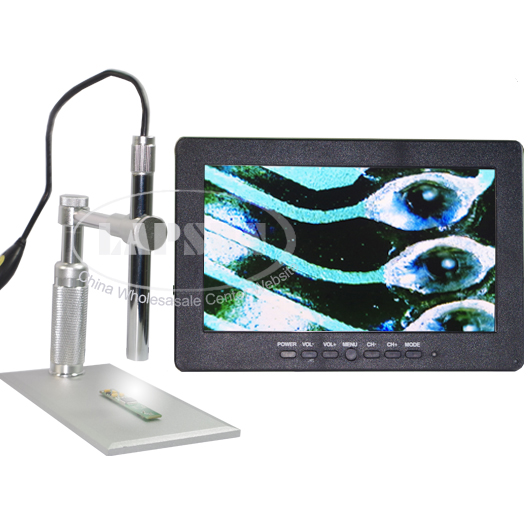 200X Digital Microscope Endoscope AV Video TV Camera + 7" LCD Monitor Display - Click Image to Close