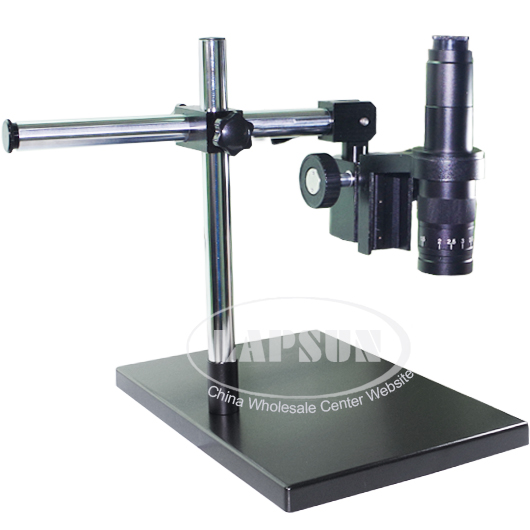 Dual-arm Metal Boom Stereo Table Stand + 180X C-MOUNT Lens for Microscope Camera - Click Image to Close