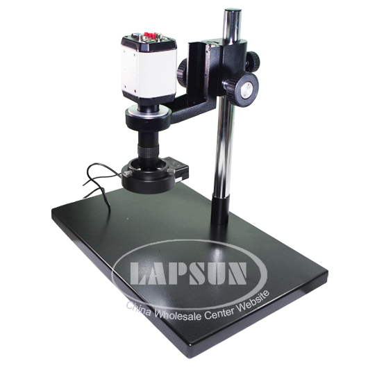 2.0MP VGA USB TV AV Industry Microscope Camera + C Mount Lens +Metal Table Stand - Click Image to Close