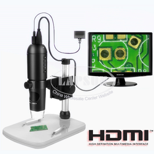10-200X 1080P HDMI USB HD Digital Lab Microscope Camera TF Card Video Recorder - Click Image to Close
