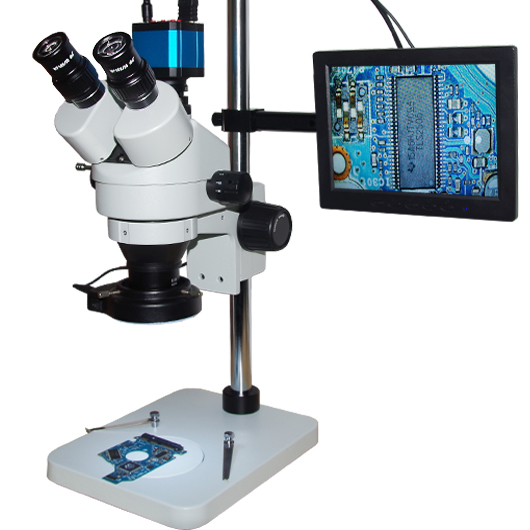 3.5-90X Trinocular Zoom Stereo Microscope + HDMI Eyepiece Camera +HD LCD Monitor - Click Image to Close