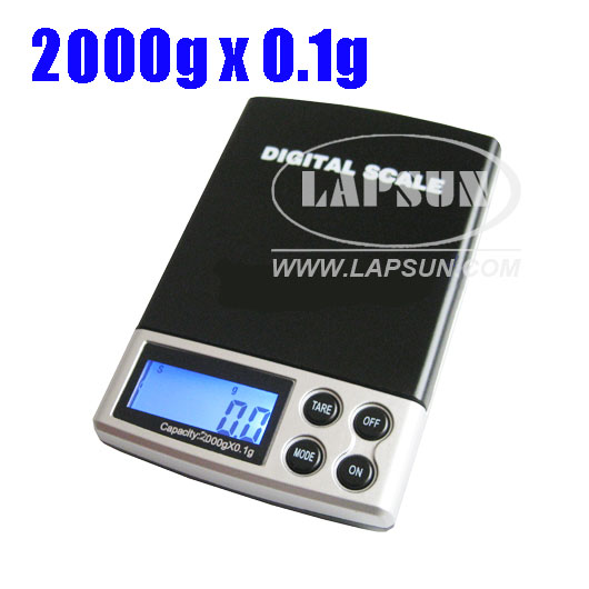 0.1g-2000g Digital Jewelry Pocket Scale Balance Weight - Click Image to Close