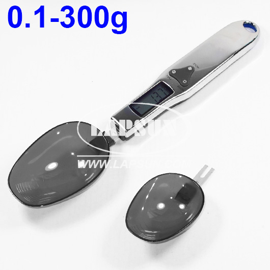 300g / 0.1g Electronic Digital LED Spoon Scale Gram Lab Scoop Food Kitchen Diet - Click Image to Close