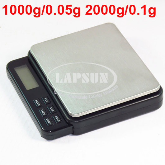 KC-2105 Professional Mini Digital Pocket Scale 1000g/0.05g 2000g/0.1g - Click Image to Close