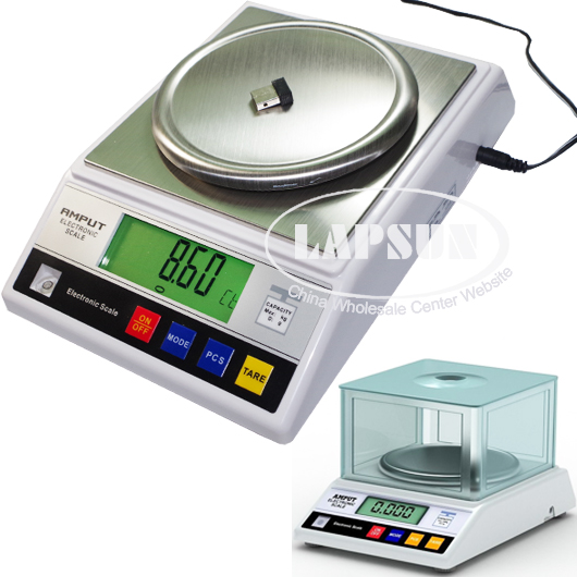1000g x 0.01g Digital Electronic Jewelry Balance Scale Gram Weighing 457B-1KG - Click Image to Close