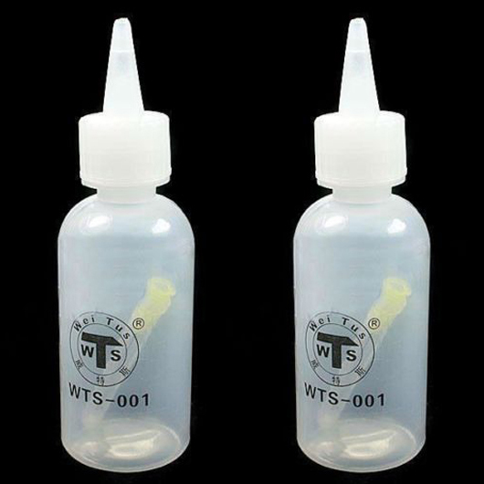 2x 50ml Needle Tip Soldering Liquid Flux Alcohol Oil Dispenser Plastic Bottle 01 - Click Image to Close