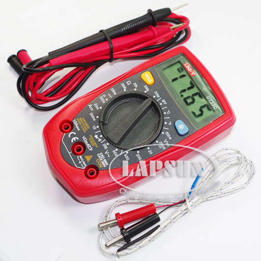 UNI-T Digital Multimeter AC DC Volt Temperature Meter Tester Thermometer UT33C - Click Image to Close