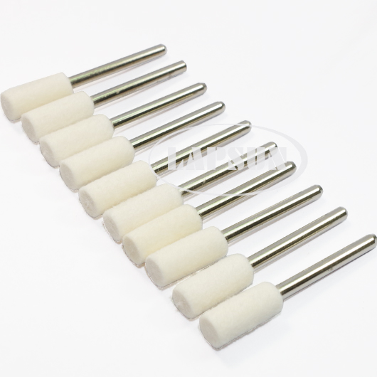 10pcs Polishing Burr Wheel Wool Felt Mounted Point Rotary Tool for Metal Glass - Click Image to Close