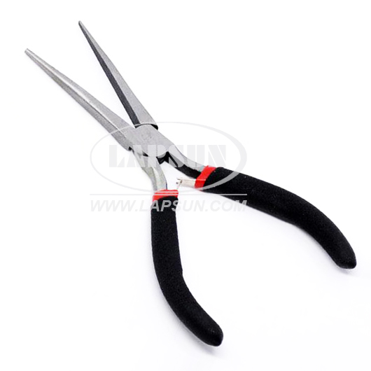 Flat Long Nose Tapered Steel Pliers Beading Jewelry Straight Needle Tool - Click Image to Close