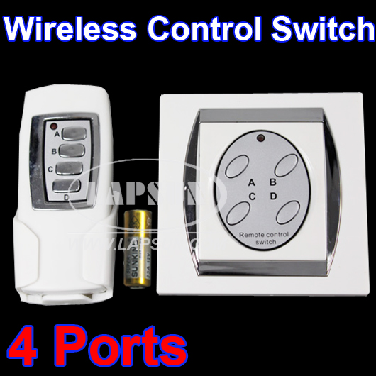4 Ports Light Wireless Digital Remote Control Switch House Wall Power - Click Image to Close