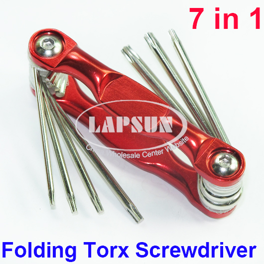Folding TORX Screwdriver Set T6 T7 T8 T9 T10 T12 T15 Phone Repair Tool 7in1 - Click Image to Close