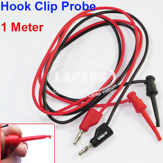 100cm Digital Multimeter Banana Plug Hook Clip Probe Test Lead Cable 2A UNI-T - Click Image to Close