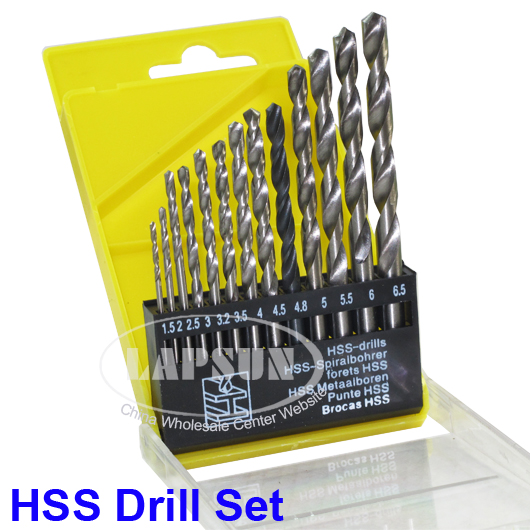 13pcs HSS High Speed Bit Steel Drill Set 1.5mm - 6.5mm For Metal Wood Plastic - Click Image to Close