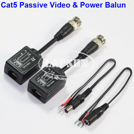 1 Pair CCTV Cat5 Passive Video Power UTP BNC Balun Transceiver Transmission B4 - Click Image to Close