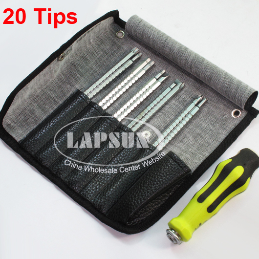 20 Tips Stainless Steel Philips Flat Torx Screwdriver Set Repair Tool Soft Bag NO.9022-10 - Click Image to Close