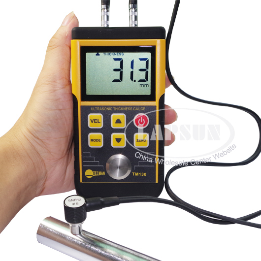 Digital Ultrasonic Wall Tube Thickness Gauge Tester Meter Probe For Metal TM130P - Click Image to Close