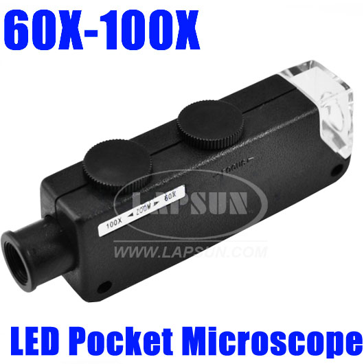 New 60X-100X With 1 Bright LED Microscope Magnifier - Click Image to Close