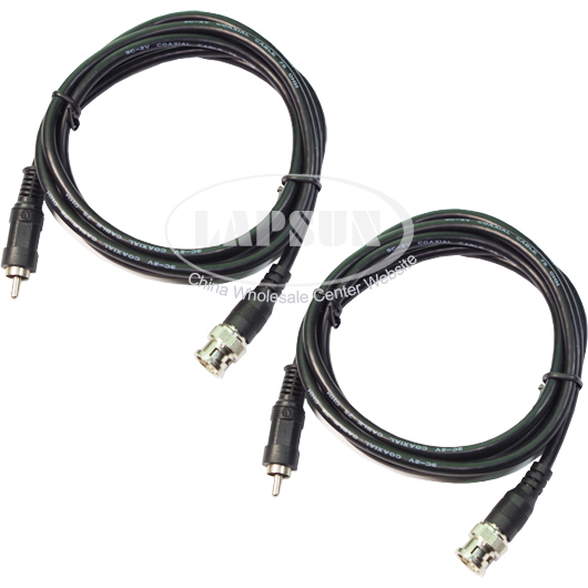 2pcs 1.5M BNC Male to RCA Male Cable Video RG59U Coaxial F Oscilloscope