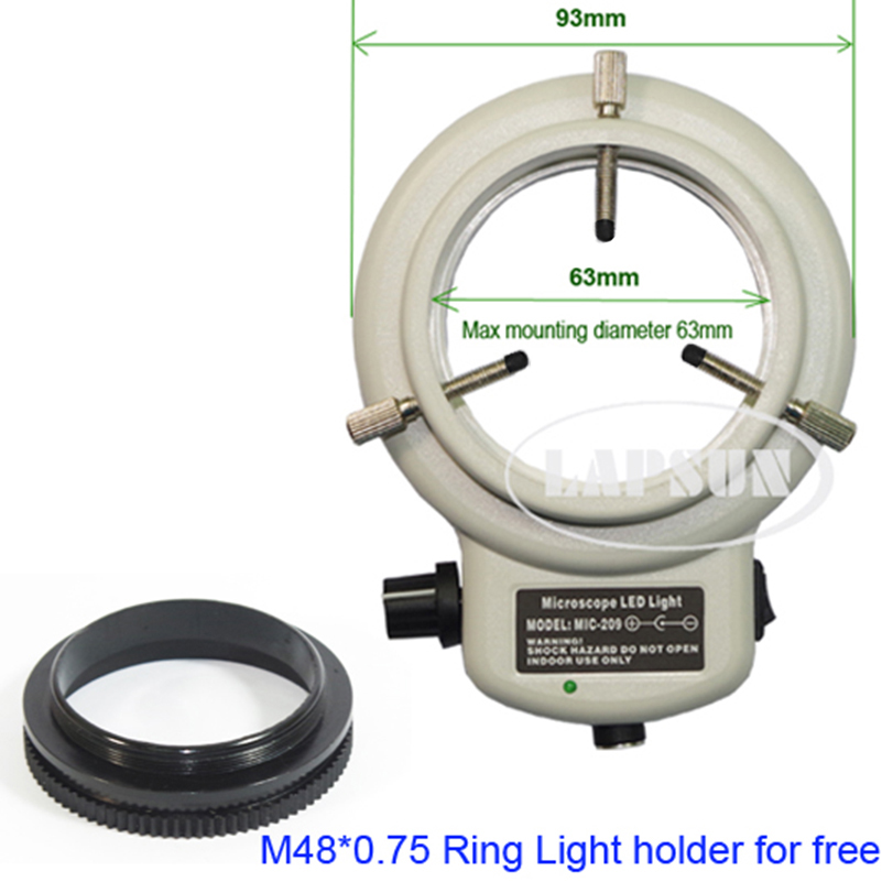 144 LED White Stereo Microscope Ring Light Lamp Illuminator Adjustable