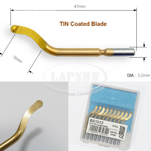 10pcs/set NOGA BS1010 BS1012 TIN BS3510 S10 Swivel Blades Deburring
