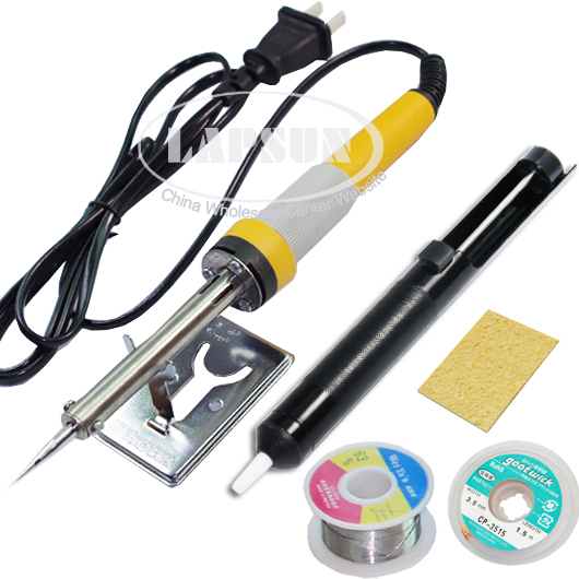 110V 60W Electric Soldering Iron Kit + Desoldering Pump Sucker +Solder