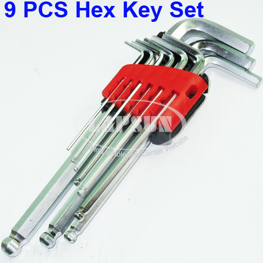 9PCS Hex Key Set Allen Wrench Metric Extractor Extra Long Ball