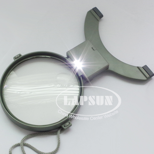 2X 4X Cross Stitch Neck Chest Glass Magnifier Dual Illuminated LED