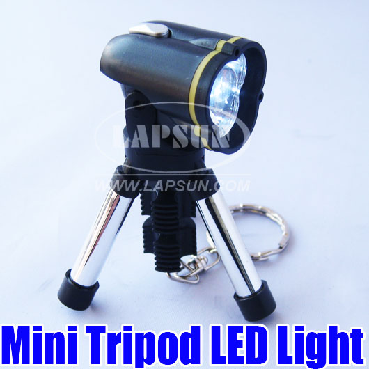 Mini Tripod LED Spotlight Flash Light Torch With Keyring