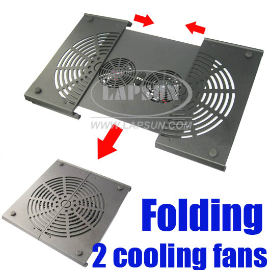 Travel USB Folding 2 Fan Laptop PC Cooler Pad