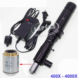 400X-4000X Inspection Zoom Monocular C-mount Coaxial Light Lens for Industrial Microscope Camera