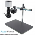 Auto Focus FULL HD 6MP SONY IMX291 Sensor HDMI USB digital microscope camera HDMI & USB Synchronous output + Universal Bracket + 5X-360X C-mount Lens + 144 LED Ring Light