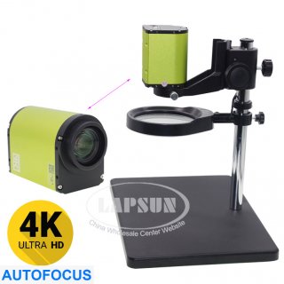 Set 4K Video Optical Zoom Autofocus HDMI Autofocus Industrial Microscope Camera Optics Lens Large Field Of View For PCB SMD SMT Repair, Cultural relics collection