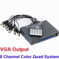 CCTV 8 Channel Digital Color Quad System Video Processor Splitter VGA Switcher