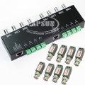 UTP 8CH Transceiver Passive CAT5 RJ45 BNC CCTV Adapter Q-208 + 8pcs Video Balun