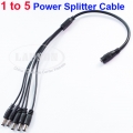 4pc DC 1 Female to 5 Male Power Splitter Cable Cord Adapter F CCTV Camera DVR