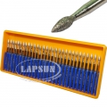 30pcs Diamond Coated 3mm Rugby Spheroid Rotary Pointed Head Burrs Drill Bits