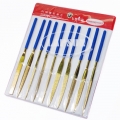 10pcs Diamond Coating Needle File Set 180mm for Jewelers Steel Stone Glass HaiFe