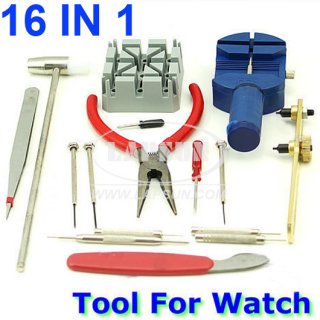 16 in1 Watch Case Open Repair Adjust Strap Tool Kit