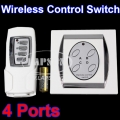 4 Ports Light Wireless Digital Remote Control Switch House Wall Power