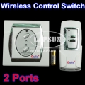 2 Ports Light Wireless Digital Remote Control Switch