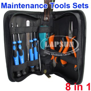 8in1 Long Nose Pliers Wire Cutter Tweezers Cross Slotted Screw Driver Tools Set