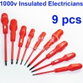 9pcs 1000V Insulated Electricians Cross Philips Slotted Tip Screwdriver Set