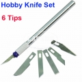 Hobby Knife Set Crafts Scrapbooking Scrap Book Model Tools + 6 Blade Tips
